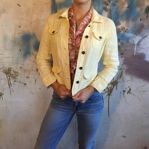 J. Jill yellow linen jean jacket